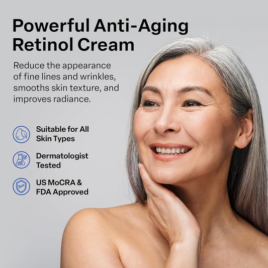 A313 French Pharmacy Vitamin A (Retinoids) Lightweight Face Cream for Anti-Aging, Reduce Wrinkles, Prevents Acne Breakouts, and Hyperpigmentation - Skincare for Smooth, Radiant Skin - 50g Cream